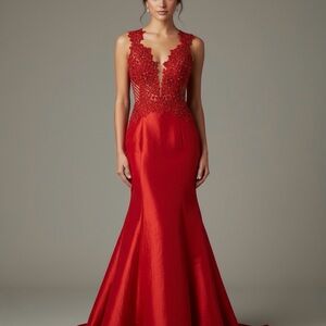 Jovani Red Cutout Evening Gown